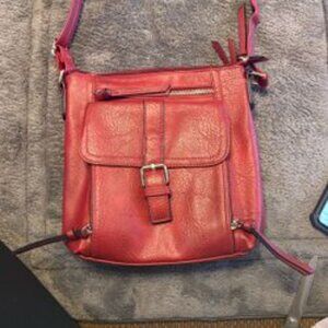 Bueno Leather Cross Body—burnt Red New